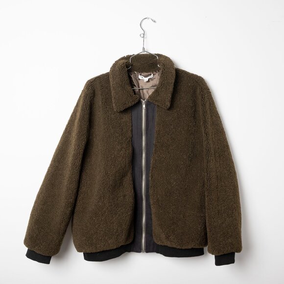 Wild Honey green sherpa zip jacket - medium/large - Picture 1 of 5